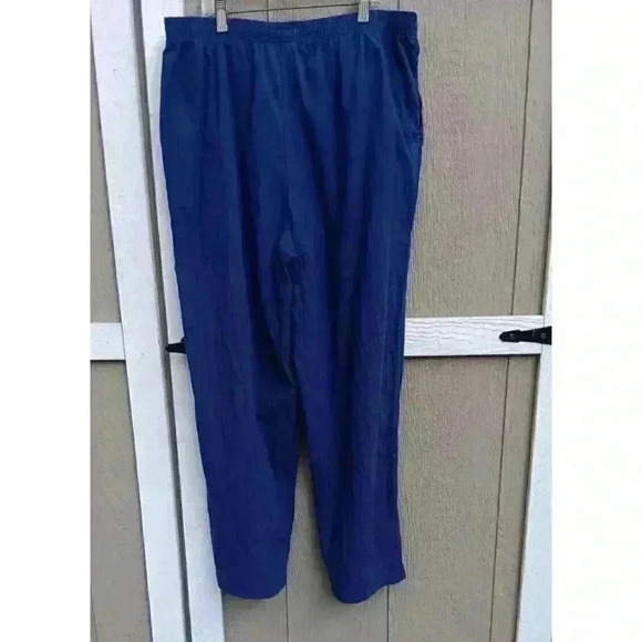 Rebecca Malone Women's Pull On Pants Navy Blue‎ Size Petite Large Elastic Waist - Picture 5 of 6